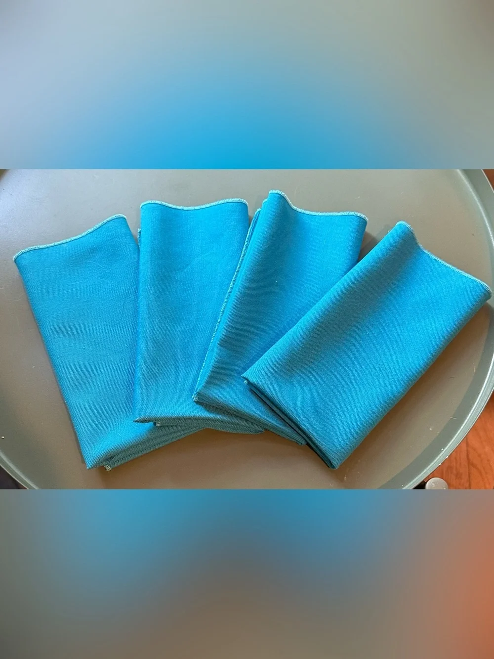 Vintage blue cloth napkins • set of 4
